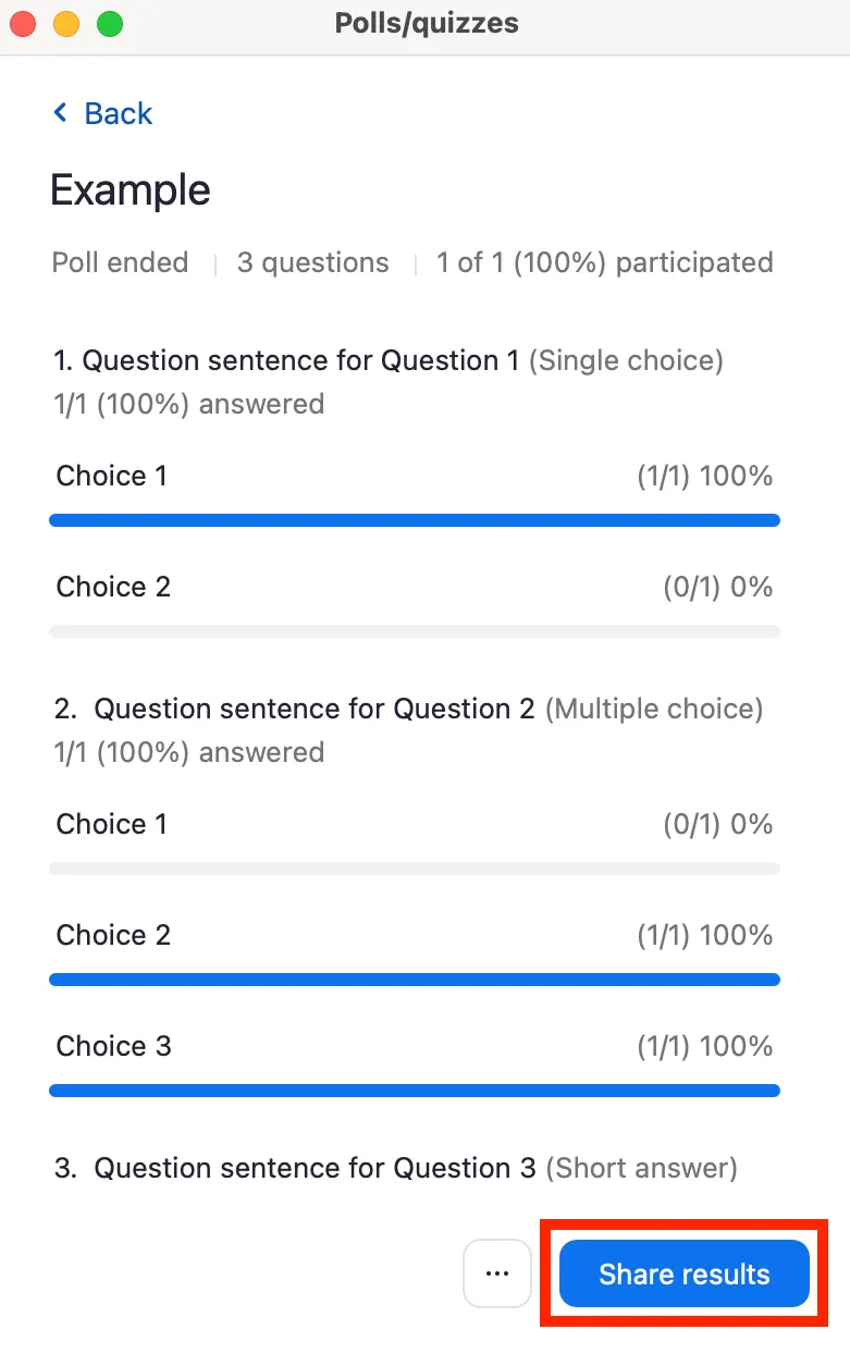the result viewing screen